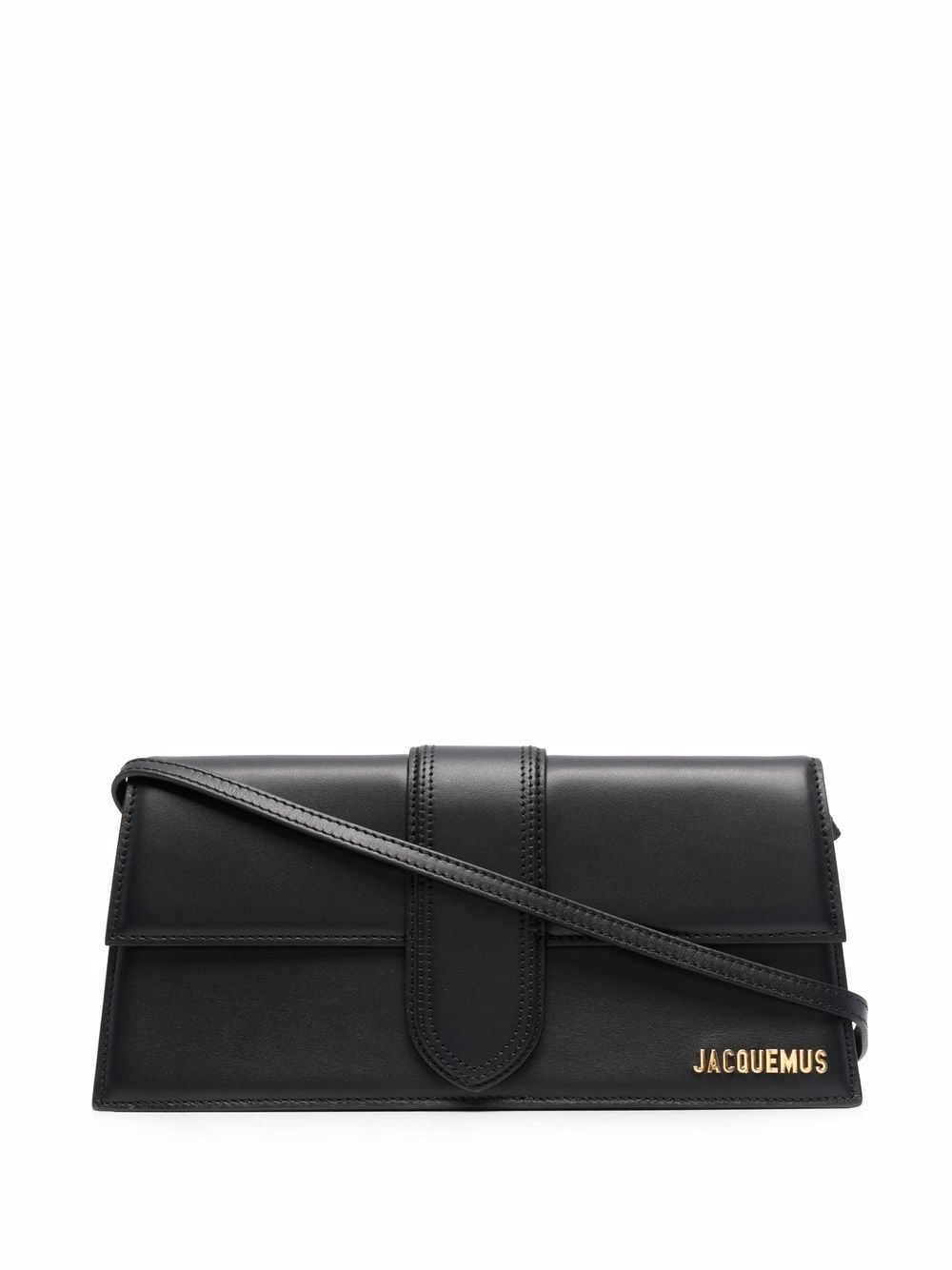 JACQUEMUS Le Bambino Long Shoulder Bag in Black Leather