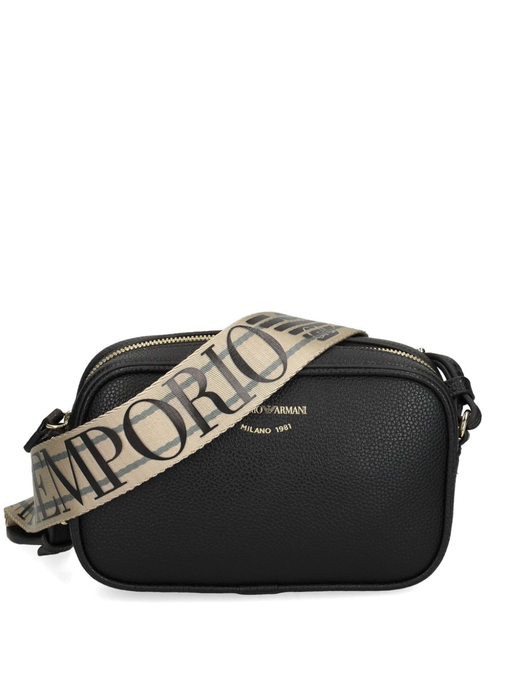 Emporio Armani Black Faux Leather Shoulder Bag