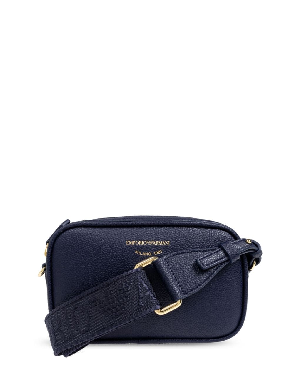 Emporio Armani Navy Blue Faux Leather Shoulder Bag