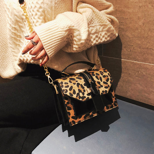 Korean Style Leopard Print Crossbody Bag