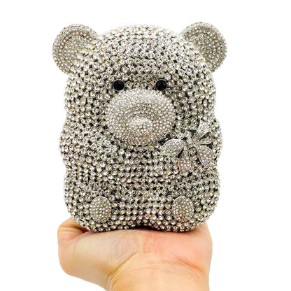 Bear Diamond Party Clutch For Ladies