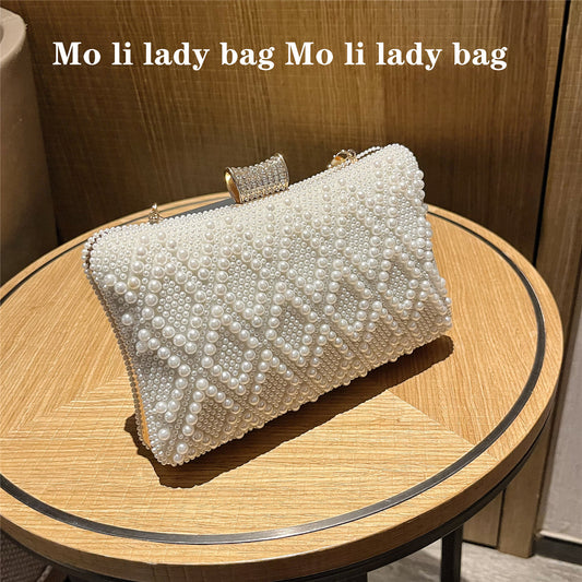 Ladies Banquet Pearl Clutch Bag